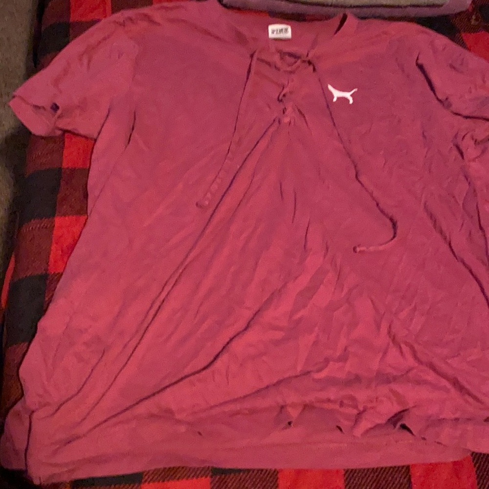 Pink size L tie front color purple